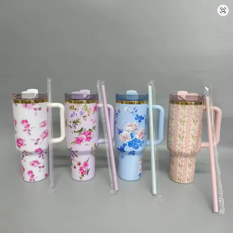 Love Shack 40oz Floral Tumbler – Vintage Inspired, Insulated & Gift-Ready | BY BLISS GIFTS