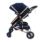 Cuteably® Baby Pram - 9 in 1 Pram Bassinet with Push Chair Set - BLACK