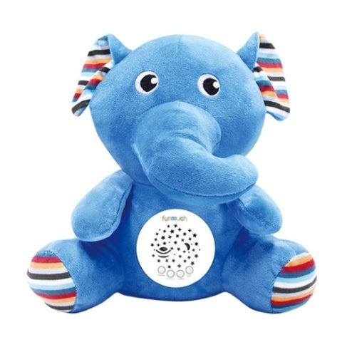 Plush Elephant Toy with Projector Music and Clam Light