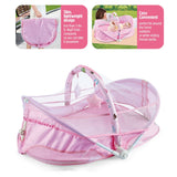 Portable Folding Baby Bed - Pink
