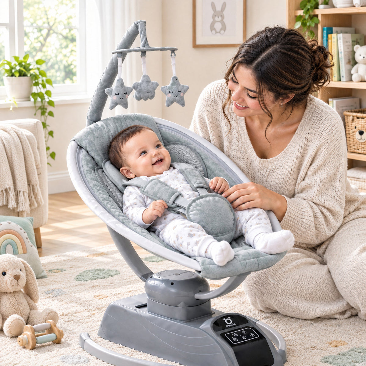 Cuteably Electric Baby Swing Bouncer Rocker for Babies