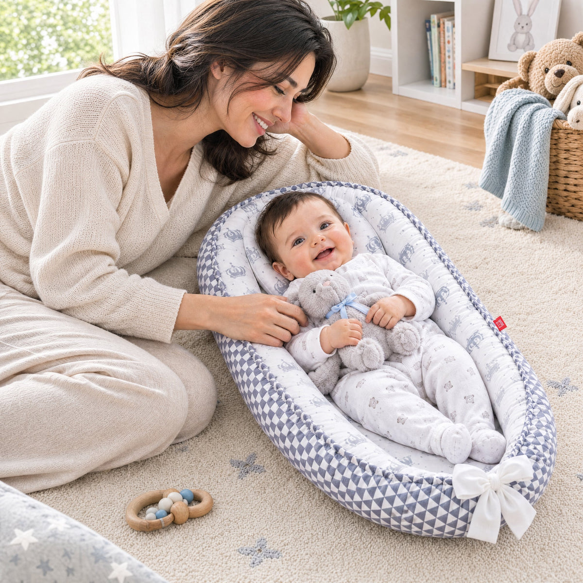 Baby Nest, Baby Lounger for Infant & Newborn Babies, 100% cotton