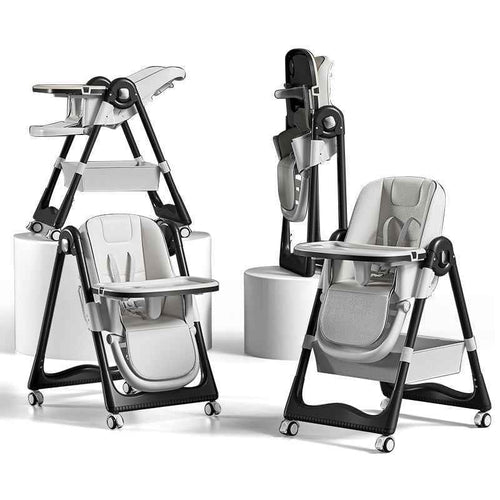 Cuteably 3-in-1 Baby High Chair | Portable & Foldable Feeding Chair with Rocking and Swivel Functions | Safe & Modern Design