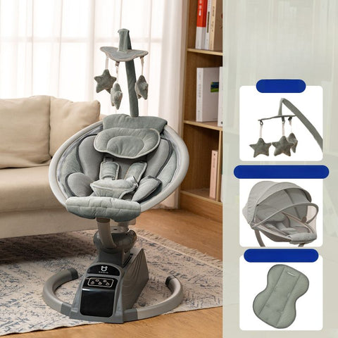 Cuteably PRO Electric Baby Swing & Bouncer Rocker – Safe, Smart & Soothing | GREY |