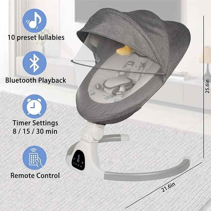 Cuteably Electric Baby Swing Bouncer Rocker for Babies