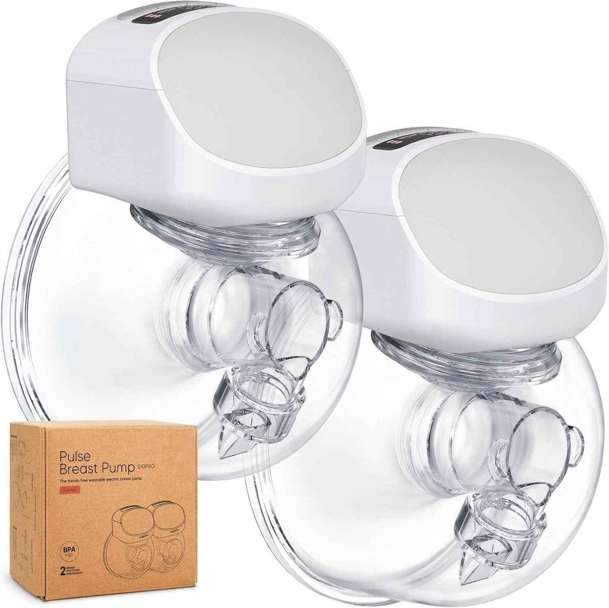 Cuteably S10 Pro Wearable Breast Pump – Double Hands-Free Electric Breast Pump (2 Pack)