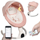 Electric Baby Swing - Touch Screen, 5 Speeds, Portable, Bluetooth, Lullabies, Timer, 5-Point Harness for Infants & Toddlers