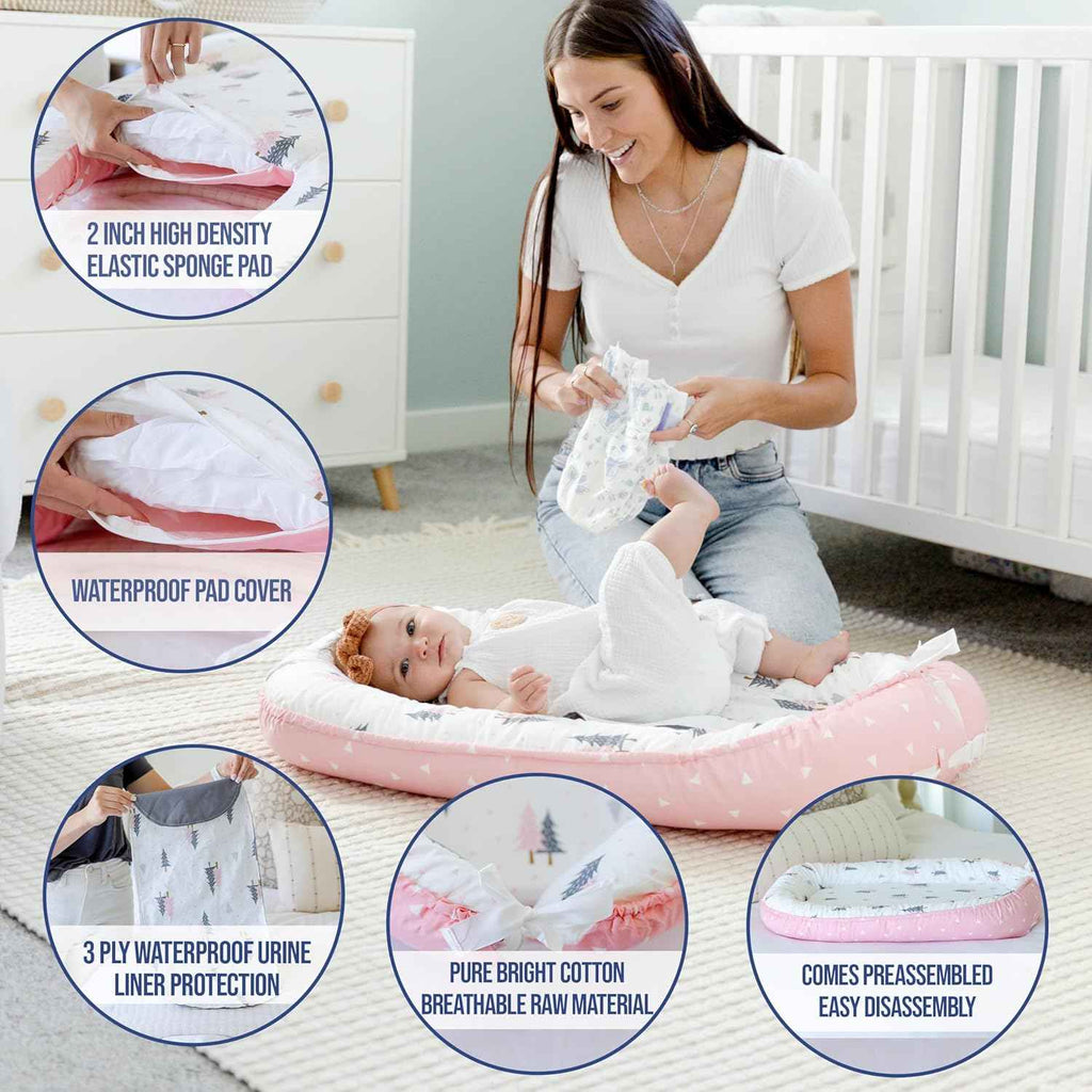 Baby Nest, Baby Lounger for Infant & Newborn Babies, 100% cotton