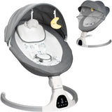 Electric Baby Swing - Touch Screen, 5 Speeds, Portable, Bluetooth, Lullabies, Timer, 5-Point Harness for Infants & Toddlers