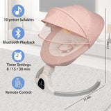 Electric Baby Swing - Touch Screen, 5 Speeds, Portable, Bluetooth, Lullabies, Timer, 5-Point Harness for Infants & Toddlers