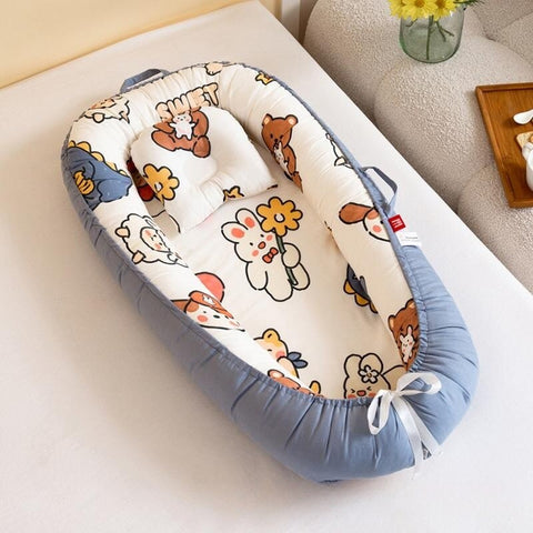 Baby Nest, Baby Lounger for Infant & Newborn Babies, 100% cotton - Cuteably
