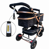 Cuteably® Baby Pram - 9 in 1 Pram Bassinet with Push Chair Set - BLACK