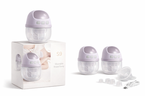 Cuteably S9 Wearable Breast Pump | White | Quiet, Hands-Free, Leak-Resistant, 3 Modes