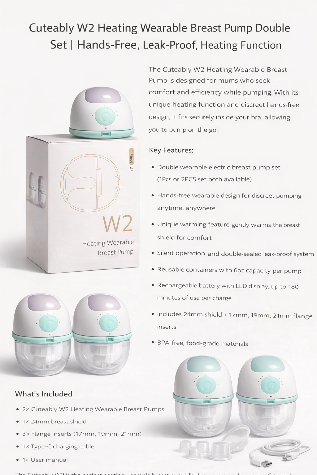 Comfortable wearable breast pump for milk expression