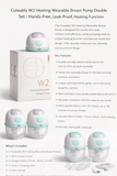 Cuteably W2 Wearable Breast Pump with Heating Function | White