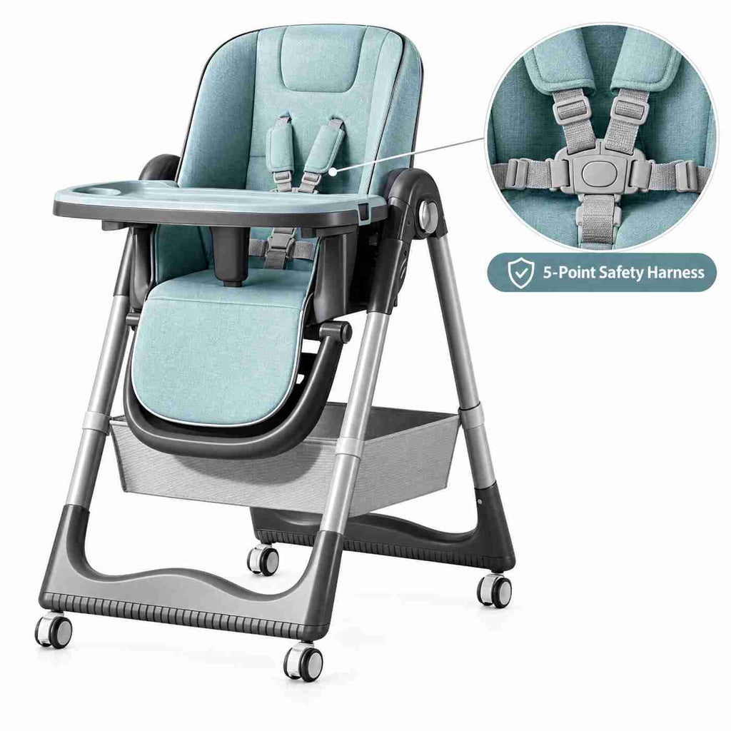high chair with caster wheels