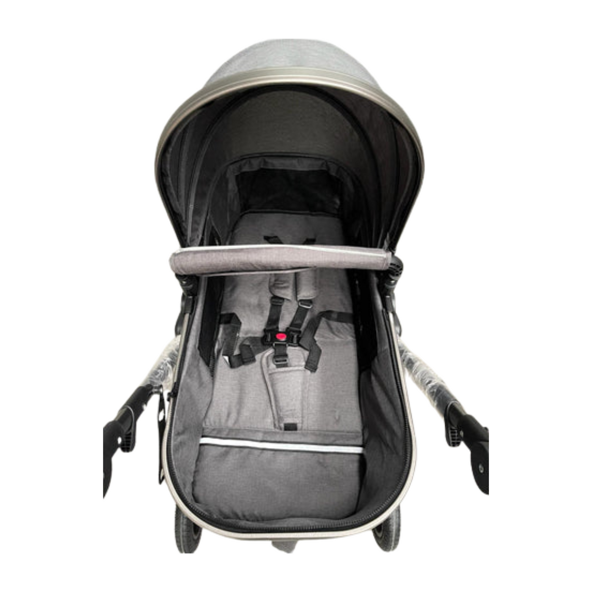 Baby Pram - 3 in 1 Pram Bassinet with Push Chair Set Grey - Cuteably Australia