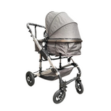 Baby Pram - 3 in 1 Pram Bassinet with Push Chair Set Grey