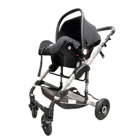 Baby Pram - 3 in 1 Pram Bassinet with Push Chair Set Grey