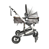 Cuteably® Baby Pram - 9 in 1 Pram Bassinet with Push Chair Set - GREY