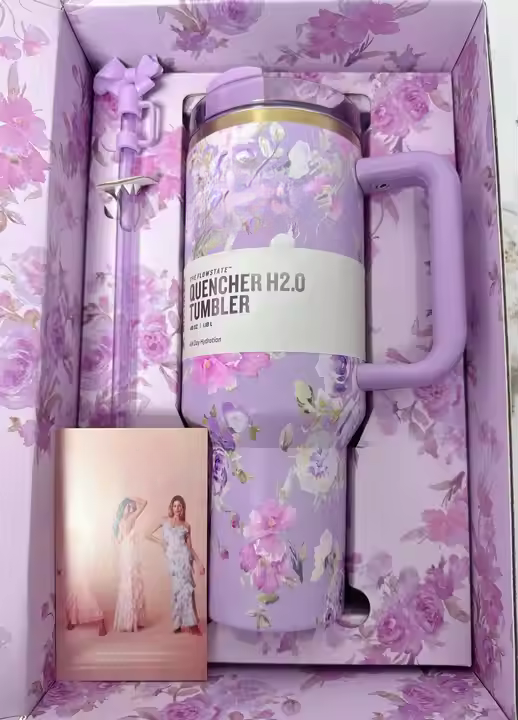 Elegant Floral Travel Cup Australia