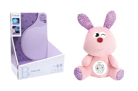 Plush Bunny Toy with Projector Music and Clam Light