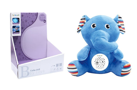 Plush Elephant Toy with Projector Music and Clam Light