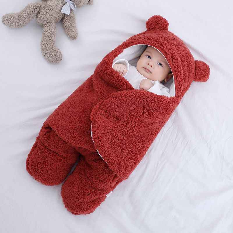 Cuteably Baby Wrap Blanket Red | Soft & Cozy Comfort